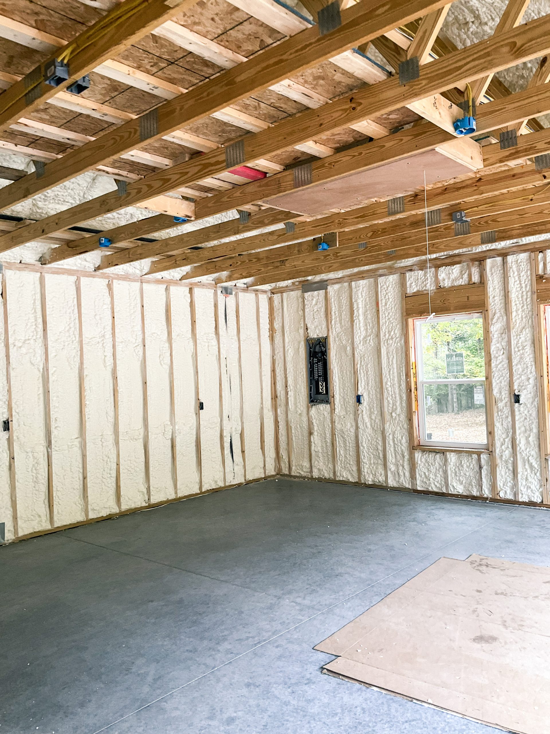 House with spray foam insulation in walls